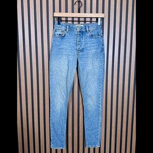Reformation Jeans 23 Womens Maya Blue Skinny Ankle Button Fly Mid Rise